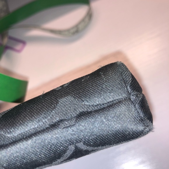 COACH Black Genuine Leather Signature Medium Wristlet - Picture 4 of 7